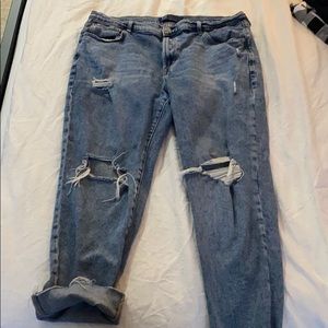 GAP mid-rise distressed girlfriend jeans
